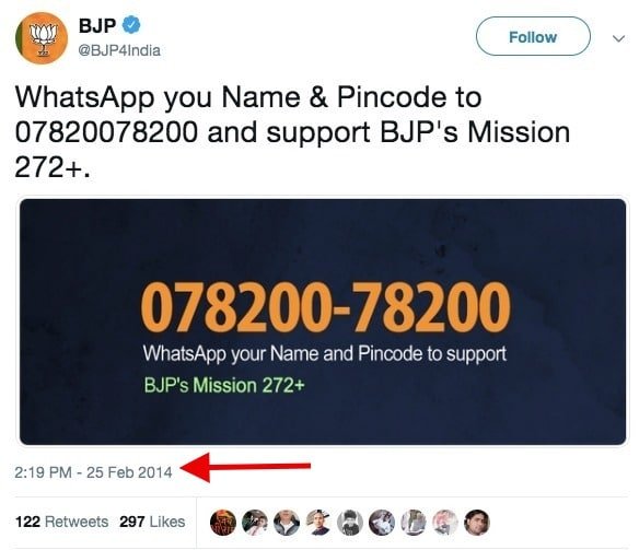 BJP WhatsApp Registration